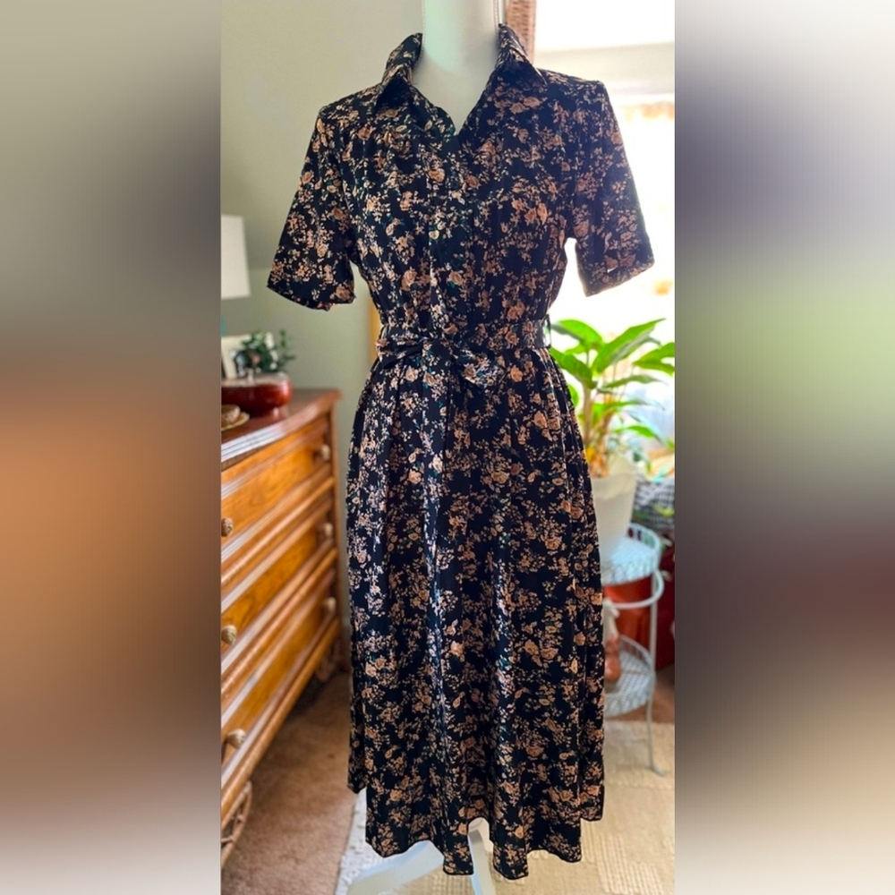 Floral Black Dress